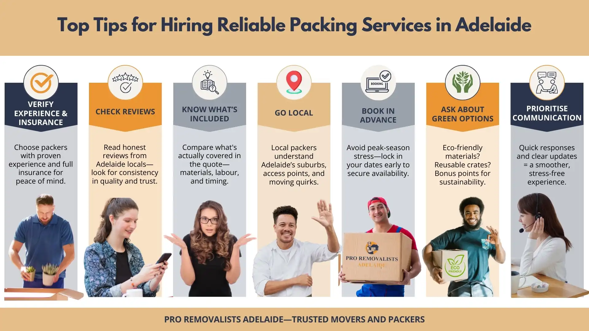 Top tips for choosing reliable packing services in Adelaide with visuals and helpful advice.